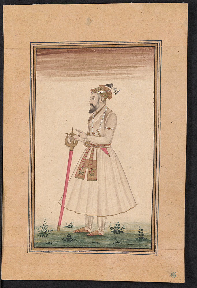 Portrait of Shah Jahan Standing with Sword