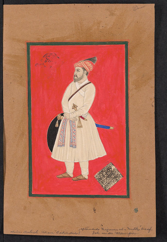 Drawing of an Unidentified Nobleman on a Red Background