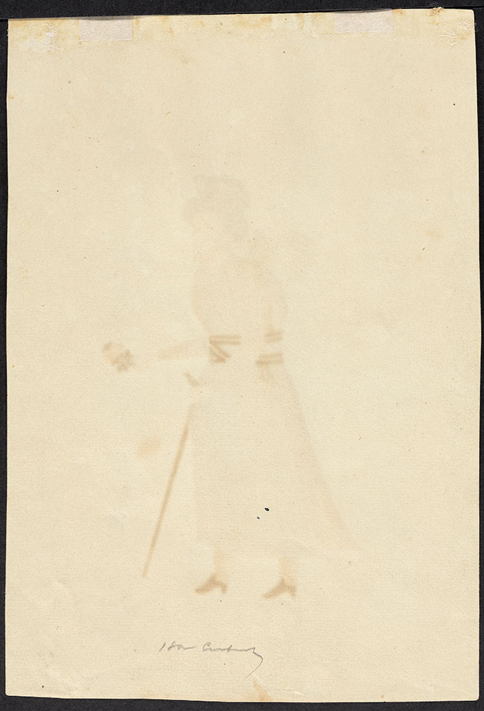 Portrait of a Man Standing with a Cane (Back)