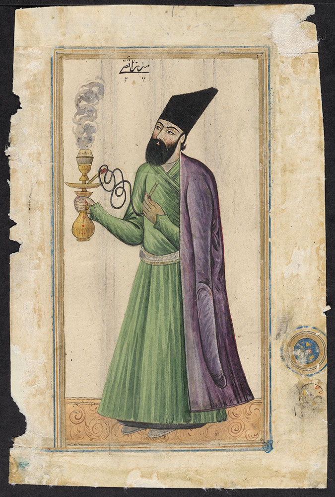 Portrait of Mirza Taghi with a Hookah