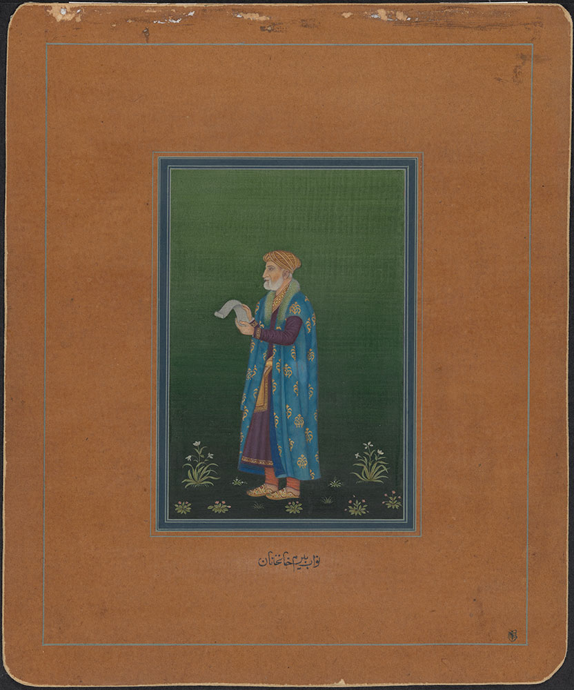 Portrait of Bairam Khan Standing with a Scroll