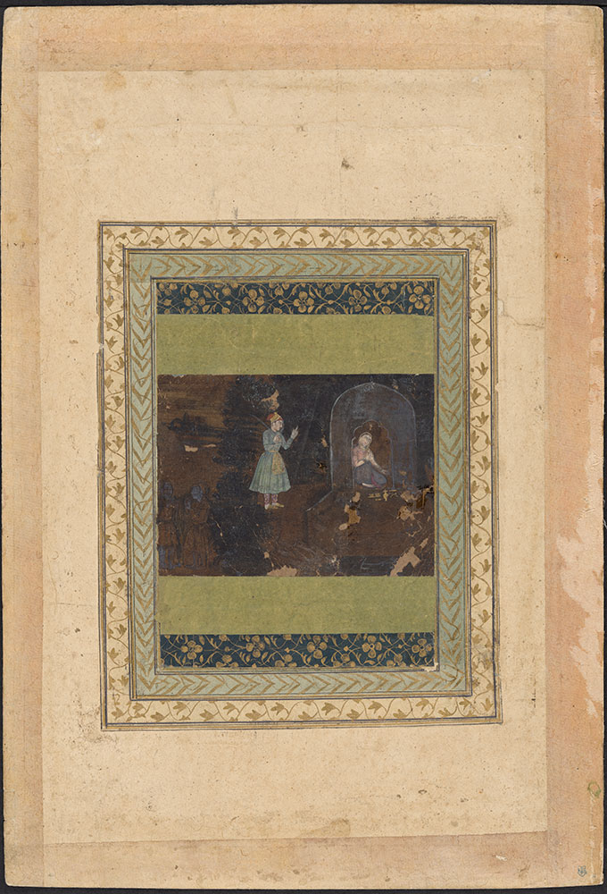 Painting of a Man Visiting a Woman at Night on Her Terrace