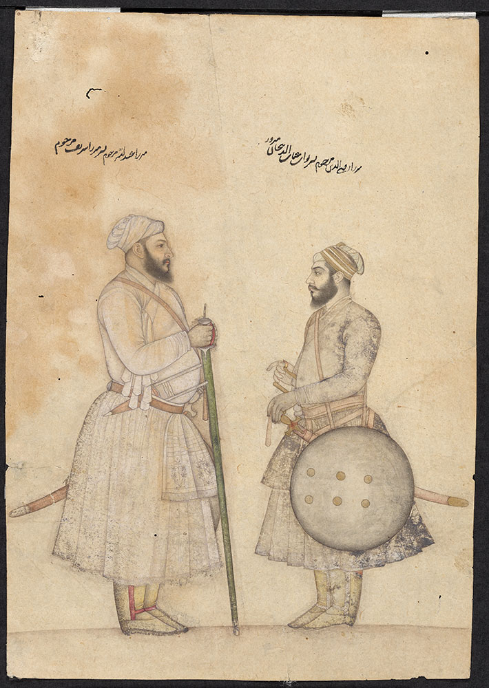 Drawing of Two Mughal Noblemen