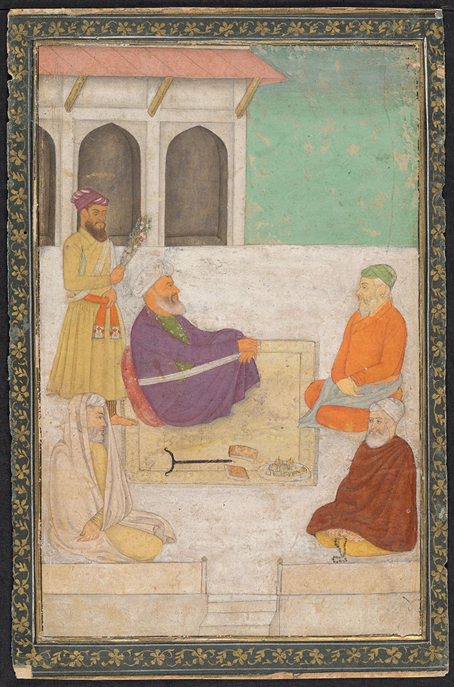Painting of a Group of Mullahs on a Terrace