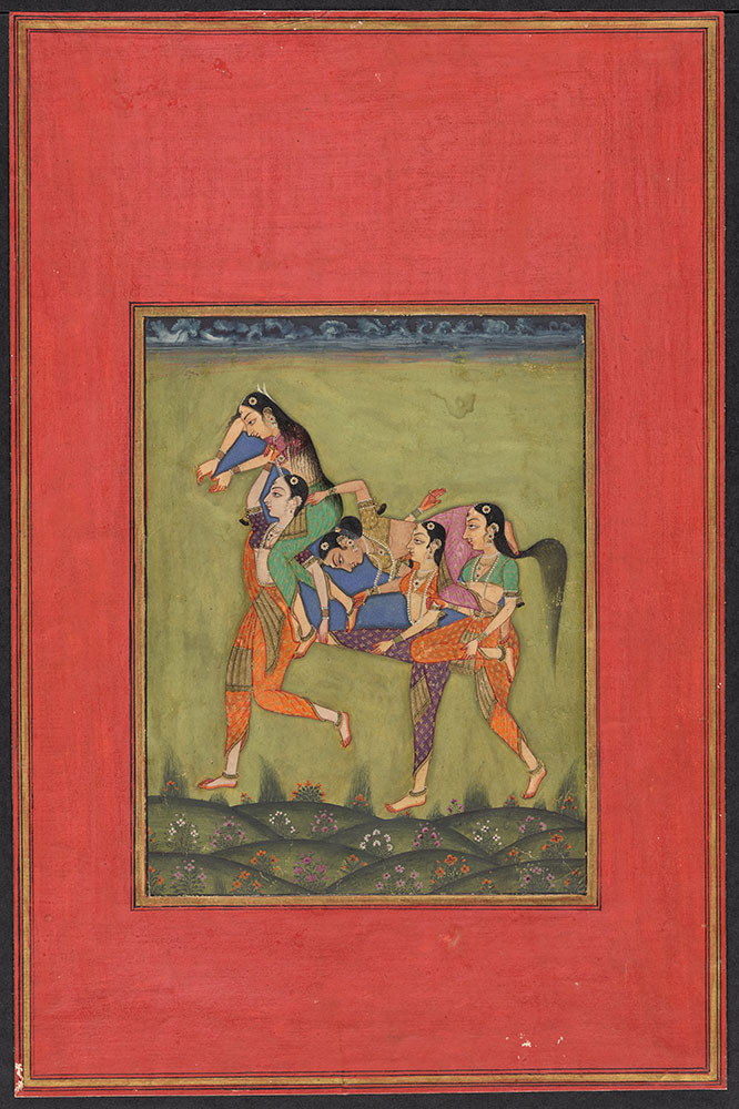 Painting of a Composite Horse Made Out of Five Women