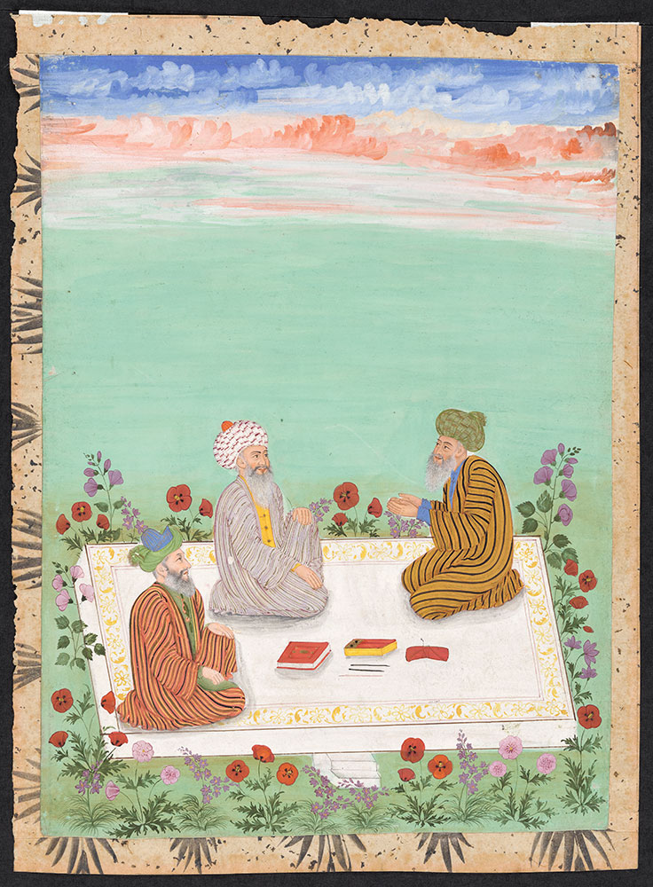 Painting of Three Mullahs in a Garden