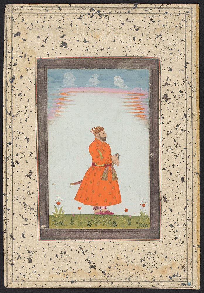 Portrait of Asaf Khan Holding Prayer Beads
