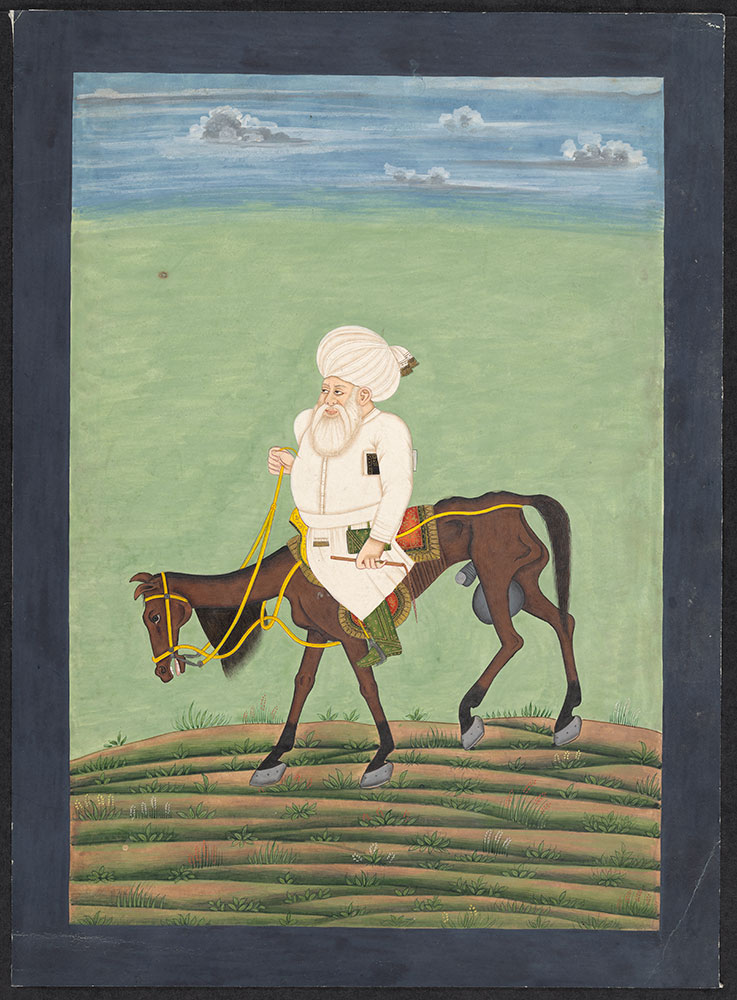Painted Caricature of Mullah Do-Piyaza on a Horse