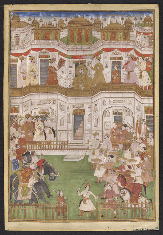 Painting of Shah Jahan on His Balcony at Court