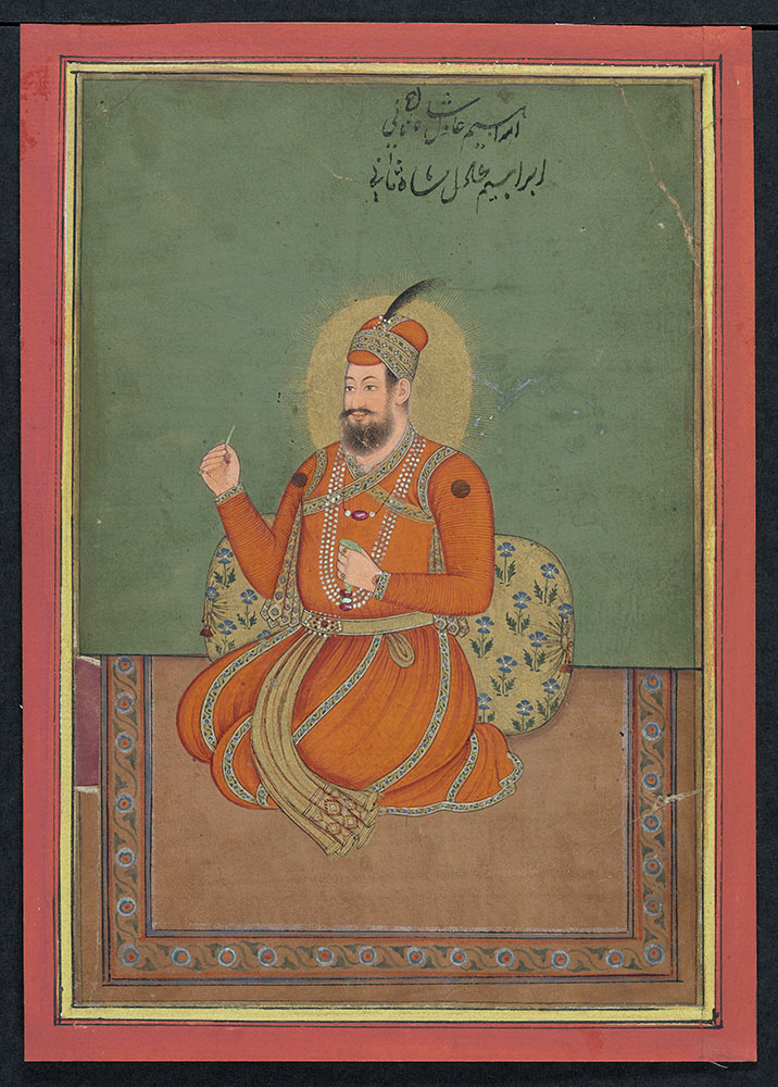 Portrait of Ibrahim 'Adil Shah II, Seated