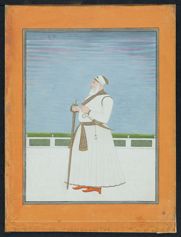Portrait of Sa'adat 'Ali Khan Standing on a Terrace