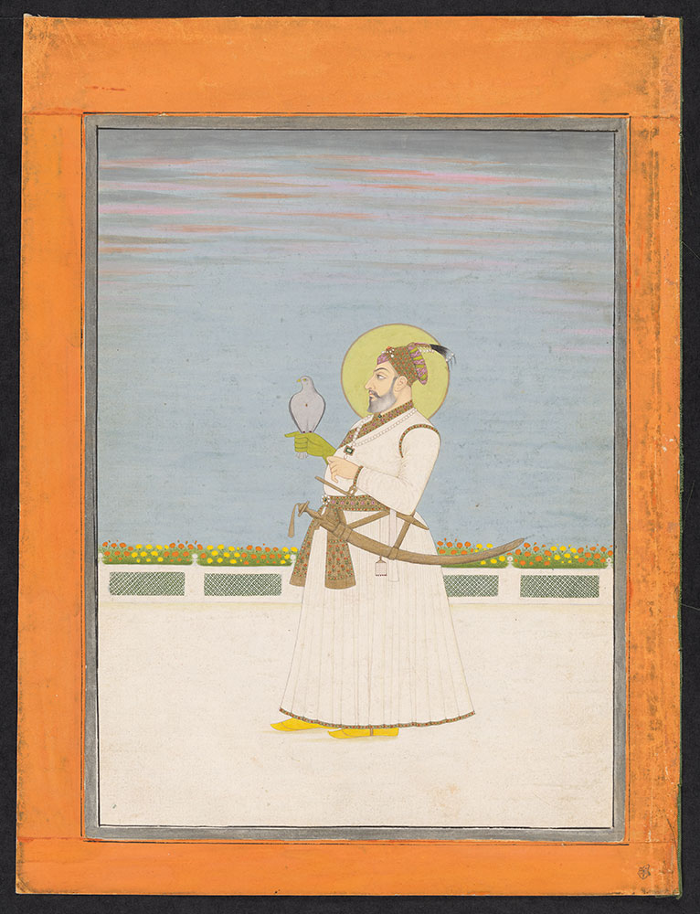 Portrait of Emperor Muhammad Shah Holding a Falcon