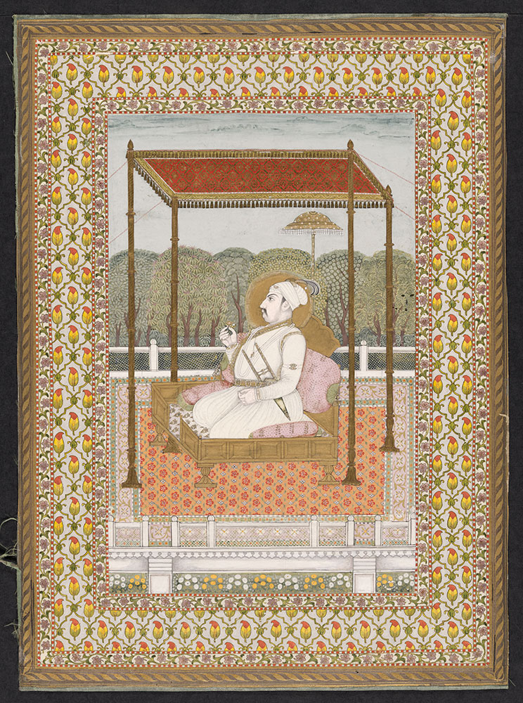 Portrait of Emperor Muhammad Shah Bahadur Seated on His Terrace