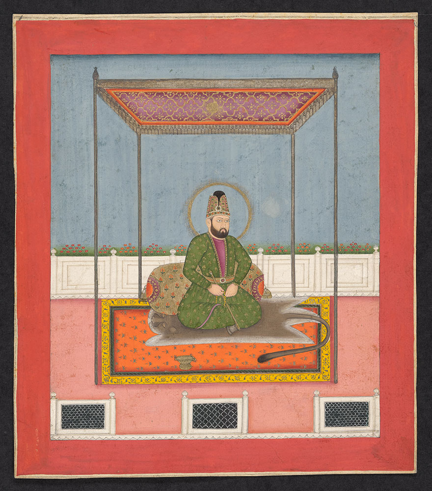 Portrait of Ahmad Shah Durrani Seated on a Tiger Skin