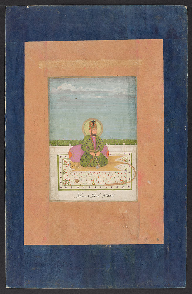 Portrait of Ahmad Shah Durrani Seated on an Animal Skin