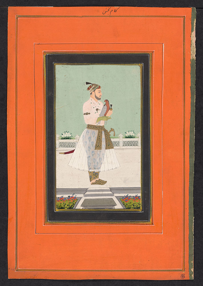 Portrait of Prince Kam Bakhsh Holding a Falcon