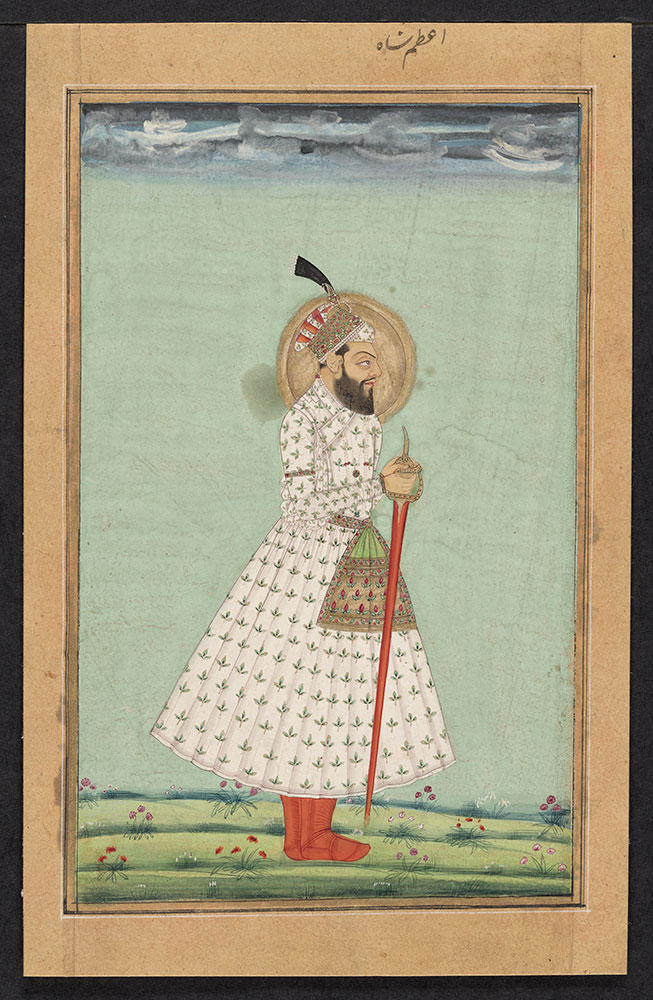 Portrait of Prince Azam Shah Holding a Sword