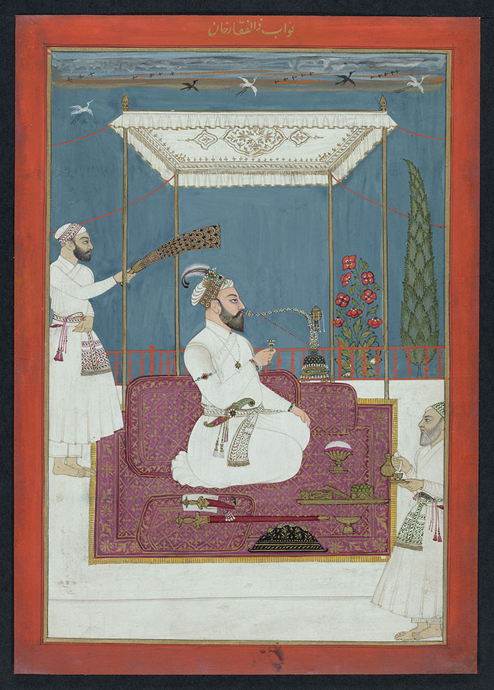 Portrait of Zu'l-fiqar Khan with Attendants