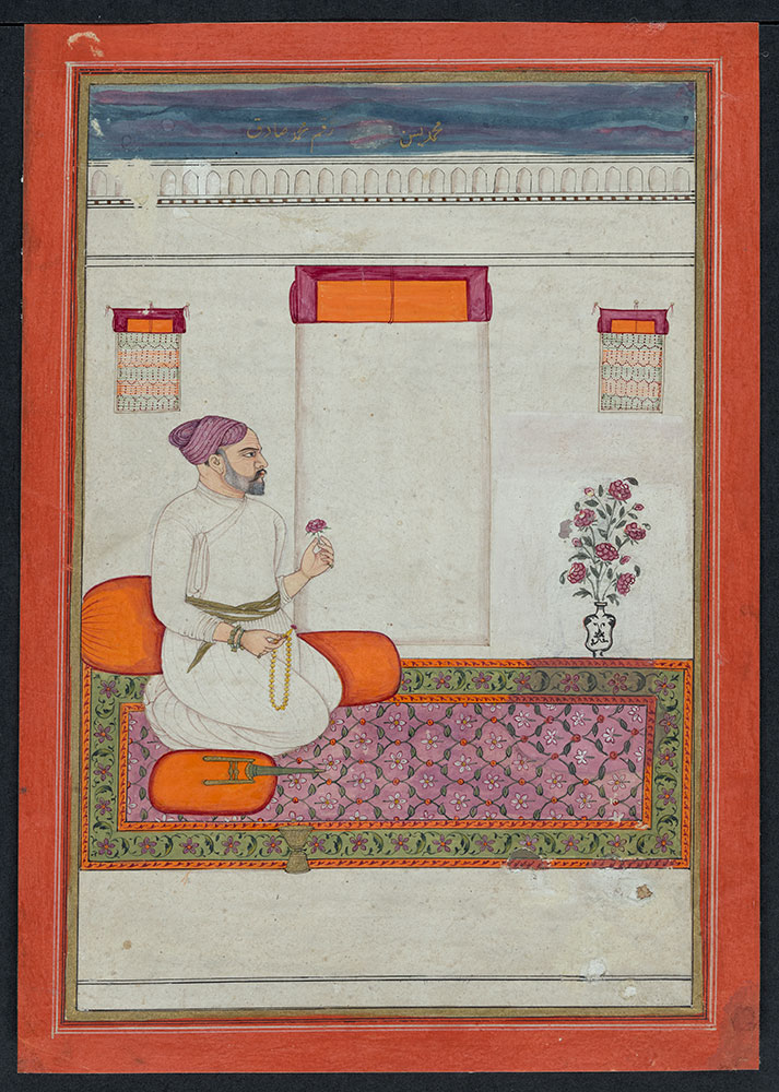 Portrait of Muhammad Yasin Sitting with Orange Cushions
