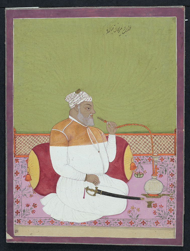 Portrait of Dilir Khan Smoking a Hookah