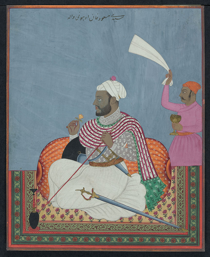 Portrait of Sidi Masud Khan with an Attendant
