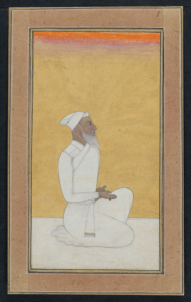 Portrait of an Unidentified Mughal Nobleman on a Yellow Background