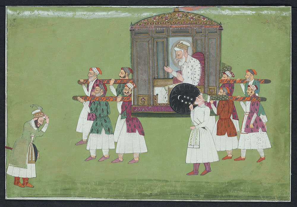 Painting of Emperor Aurangzeb Being Carried in a Litter