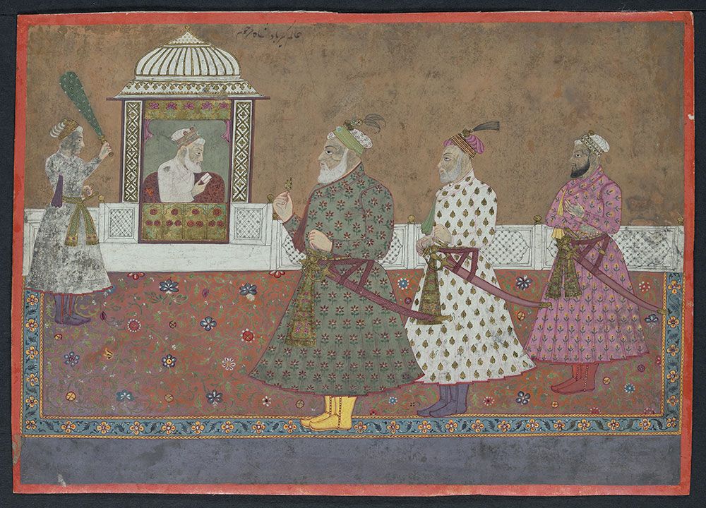 Painting of Emperor Aurangzeb in a Terrace Pavillion