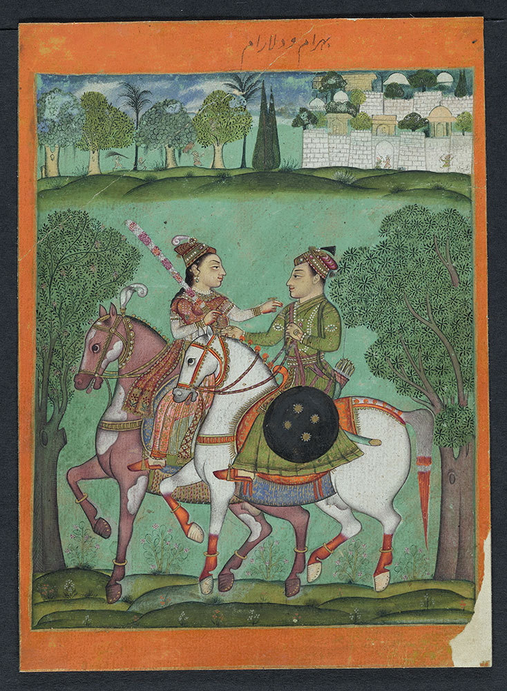 Painting of Bahram Gur and Dilaram on Horseback