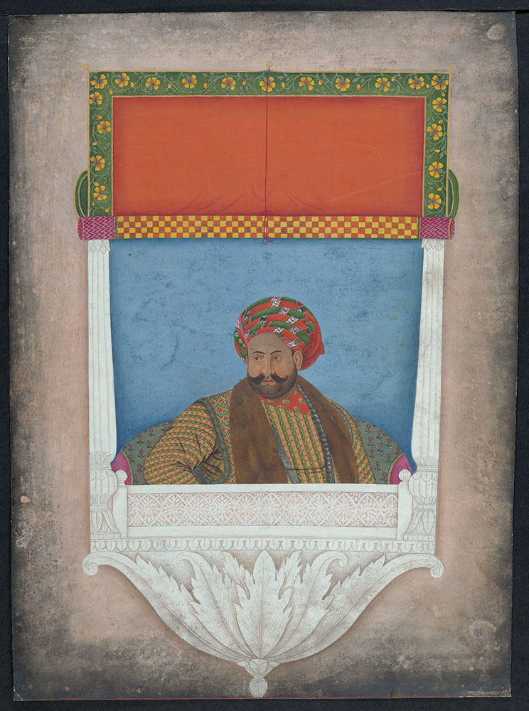 Portrait Bust of Mirza Hasan Riza Khan in a Trompe L'Oeil Windowframe