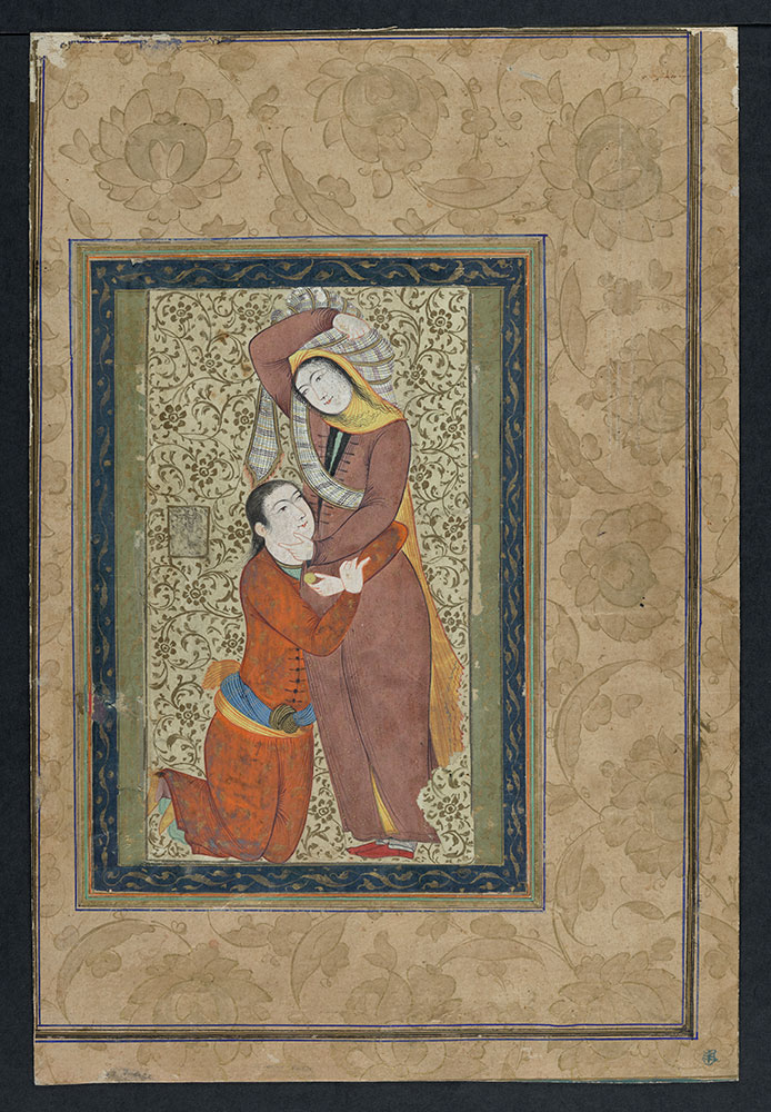 Painting of A Man and a Woman Embracing