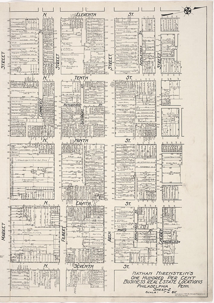 Nirenstein's Philadelphia Business Real Estate Locations [Center City], 1925, Plate 2-B