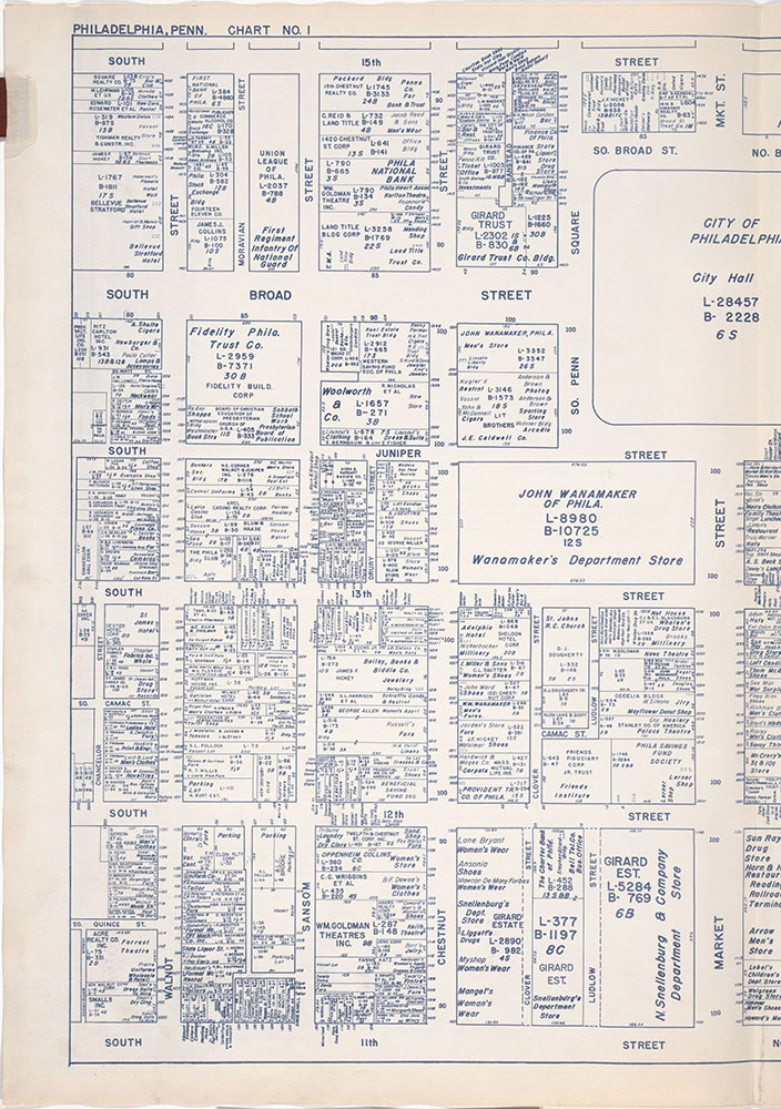 Nirenstein's Philadelphia Business Section [Center City], 1950, Plate 1-A