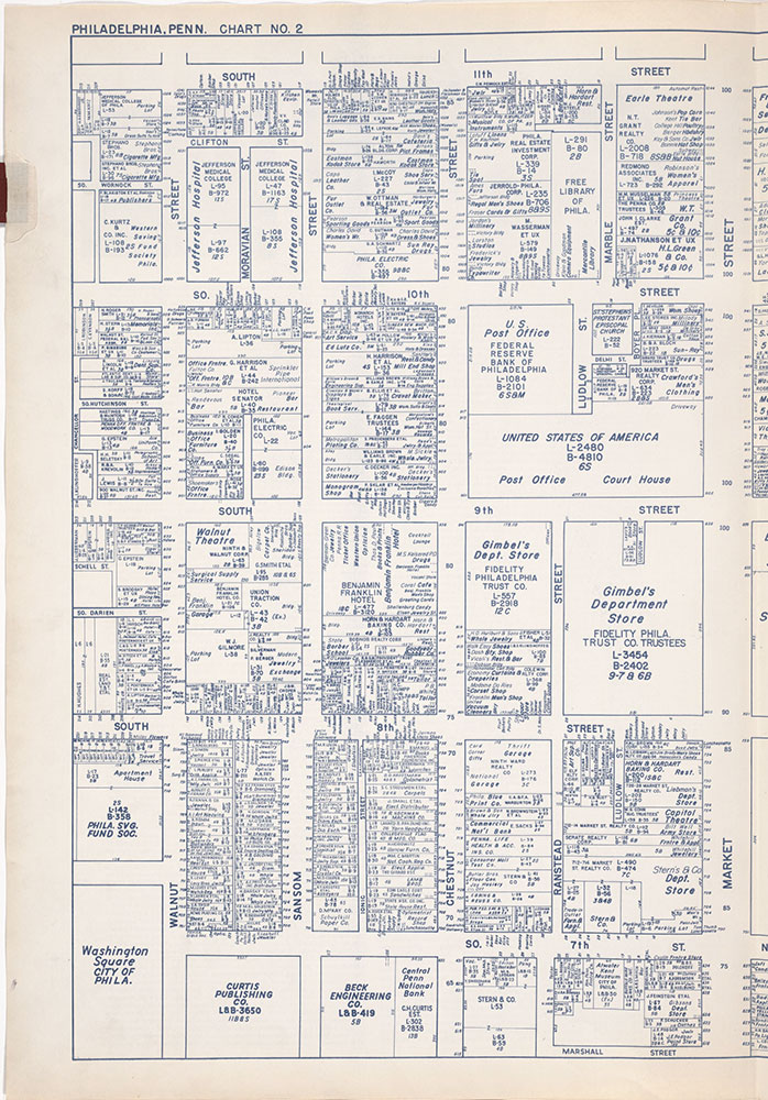 Nirenstein's Philadelphia Business Section [Center City], 1950, Plate 2-A