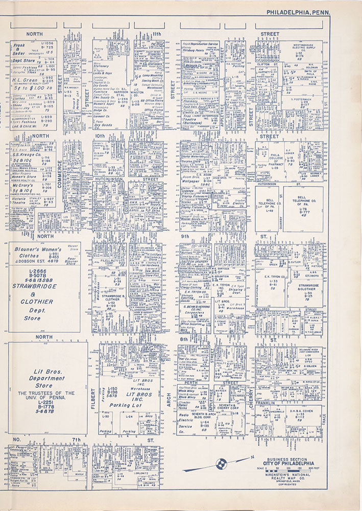Nirenstein's Philadelphia Business Section [Center City], 1950, Plate 2-B