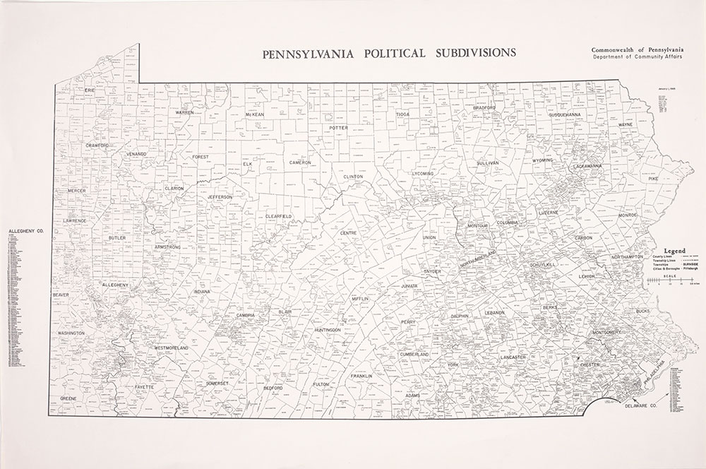 Pennsylvania Political Subdivisions, 1977, Map
