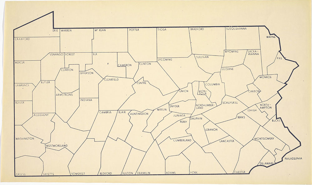 Pennsylvania Counties, 1977, Map