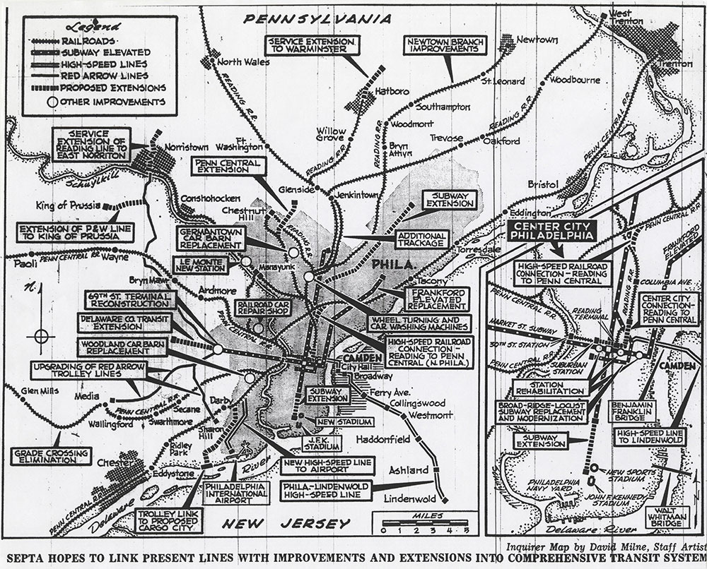 [Philadelphia and Vicinity Mass Transity System], 1968, map