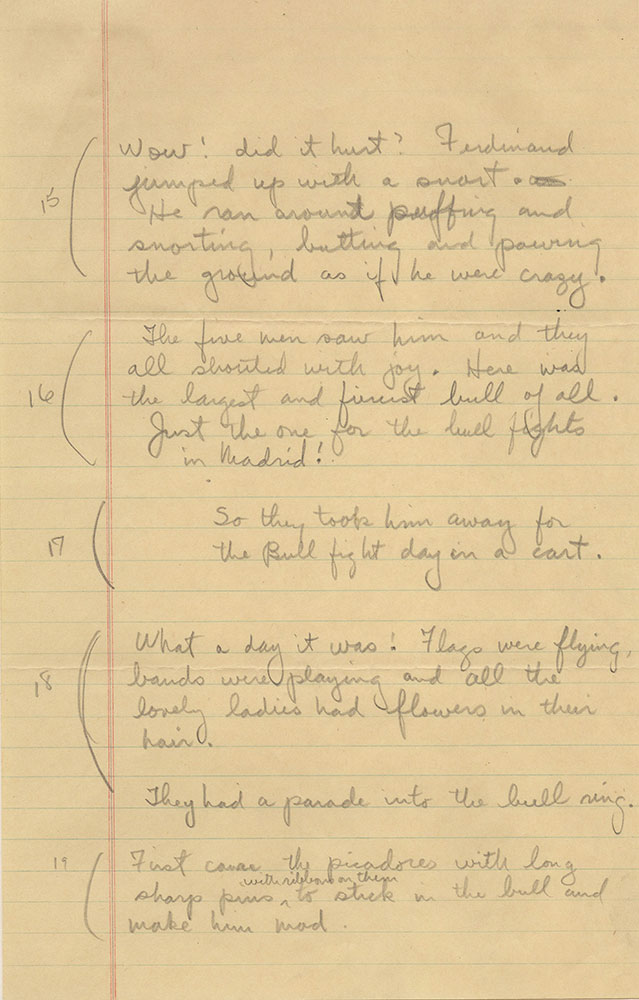 Manuscript for The Story of Ferdinand, page 4