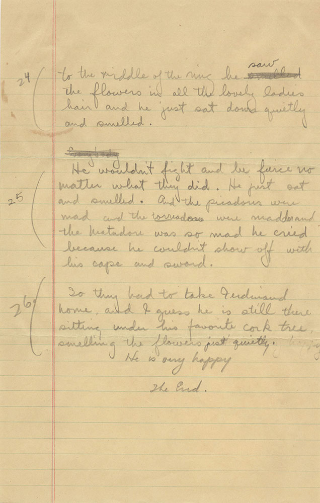 Manuscript for The Story of Ferdinand, page 6