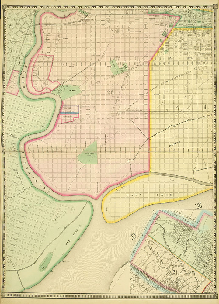 Map of the Whole Incorporated City of Philadelphia, 1867, Plate 2