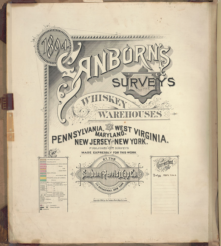 Sanborn's Surveys of the Whiskey Warehouses [...], 1894-1915, Title Page