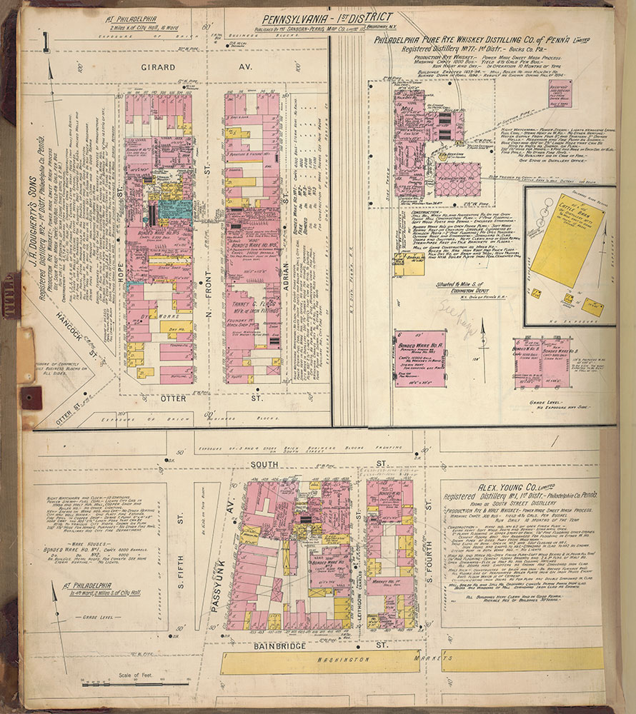 Sanborn's Surveys of the Whiskey Warehouses [...], 1894-1915, Plate 1