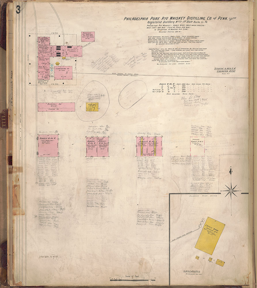 Sanborn's Surveys of the Whiskey Warehouses [...], 1894-1915, Plate 3