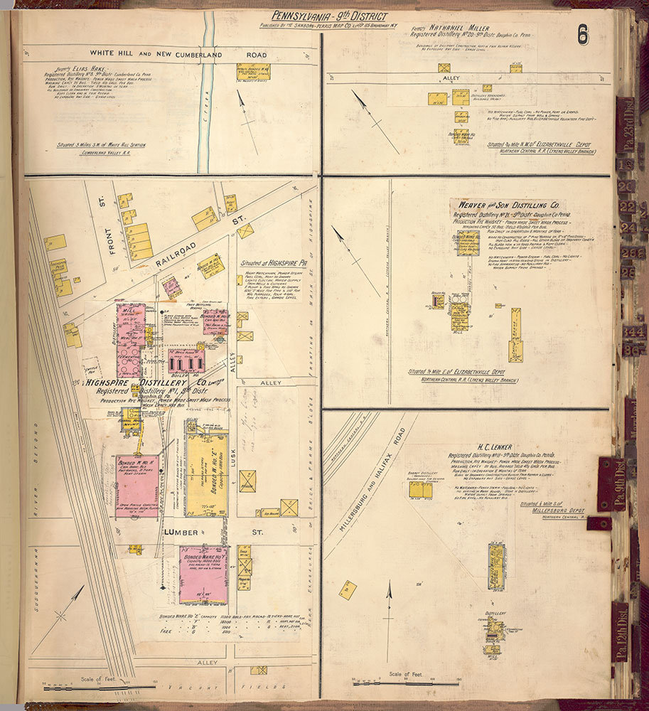 Sanborn's Surveys of the Whiskey Warehouses [...], 1894-1915, Plate 6