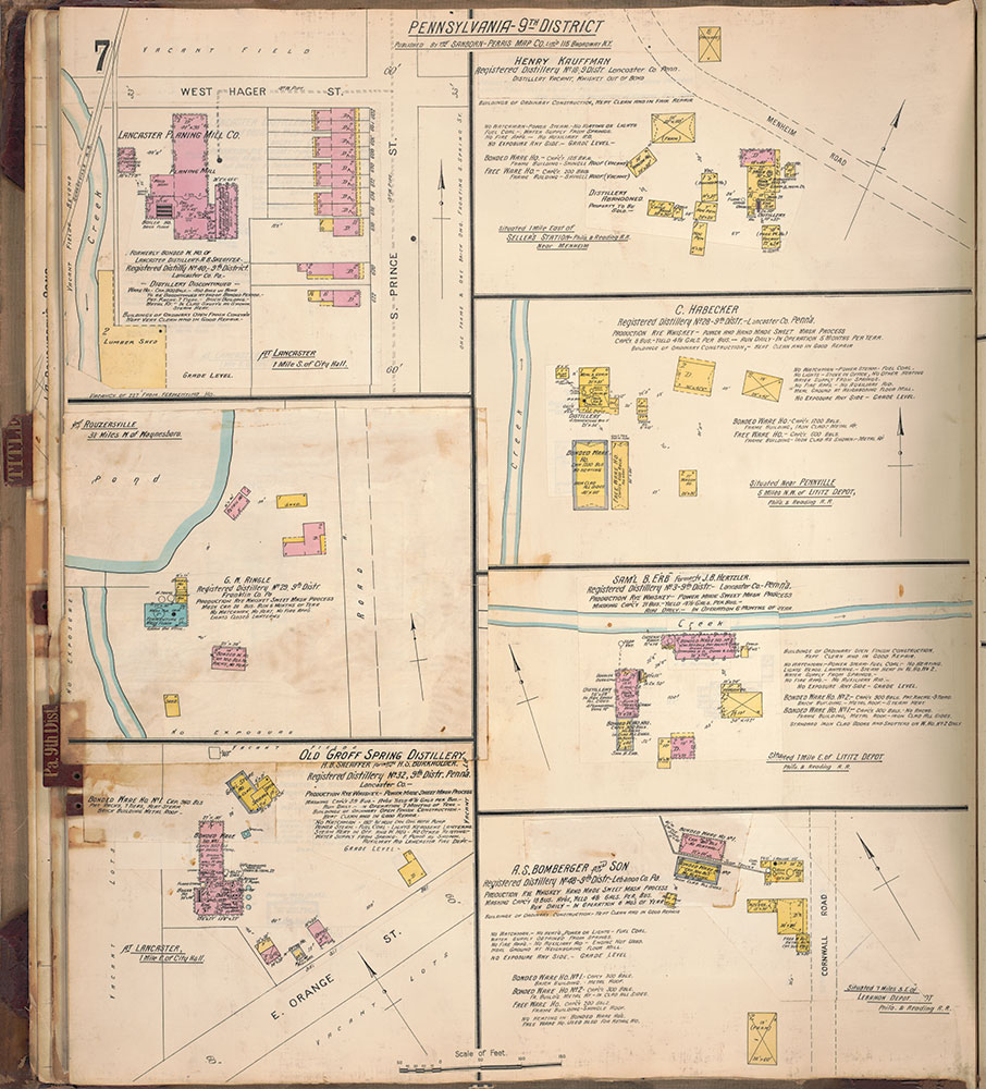 Sanborn's Surveys of the Whiskey Warehouses [...], 1894-1915, Plate 7