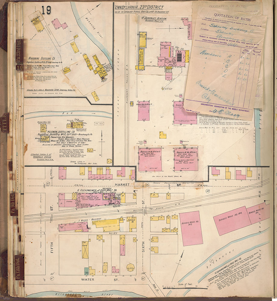 Sanborn's Surveys of the Whiskey Warehouses [...], 1894-1915, Plate 19