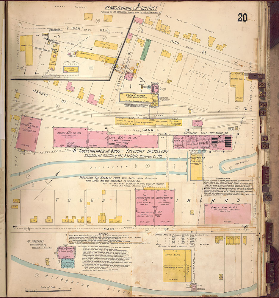Sanborn's Surveys of the Whiskey Warehouses [...], 1894-1915, Plate 20