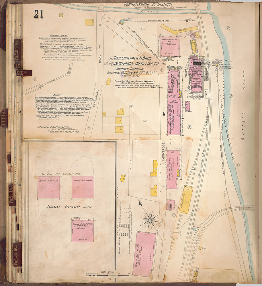 Sanborn's Surveys of the Whiskey Warehouses [...], 1894-1915, Plate 21