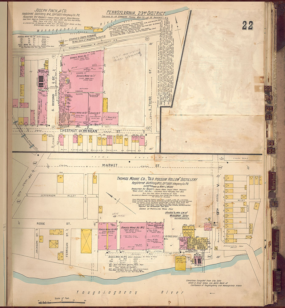 Sanborn's Surveys of the Whiskey Warehouses [...], 1894-1915, Plate 22